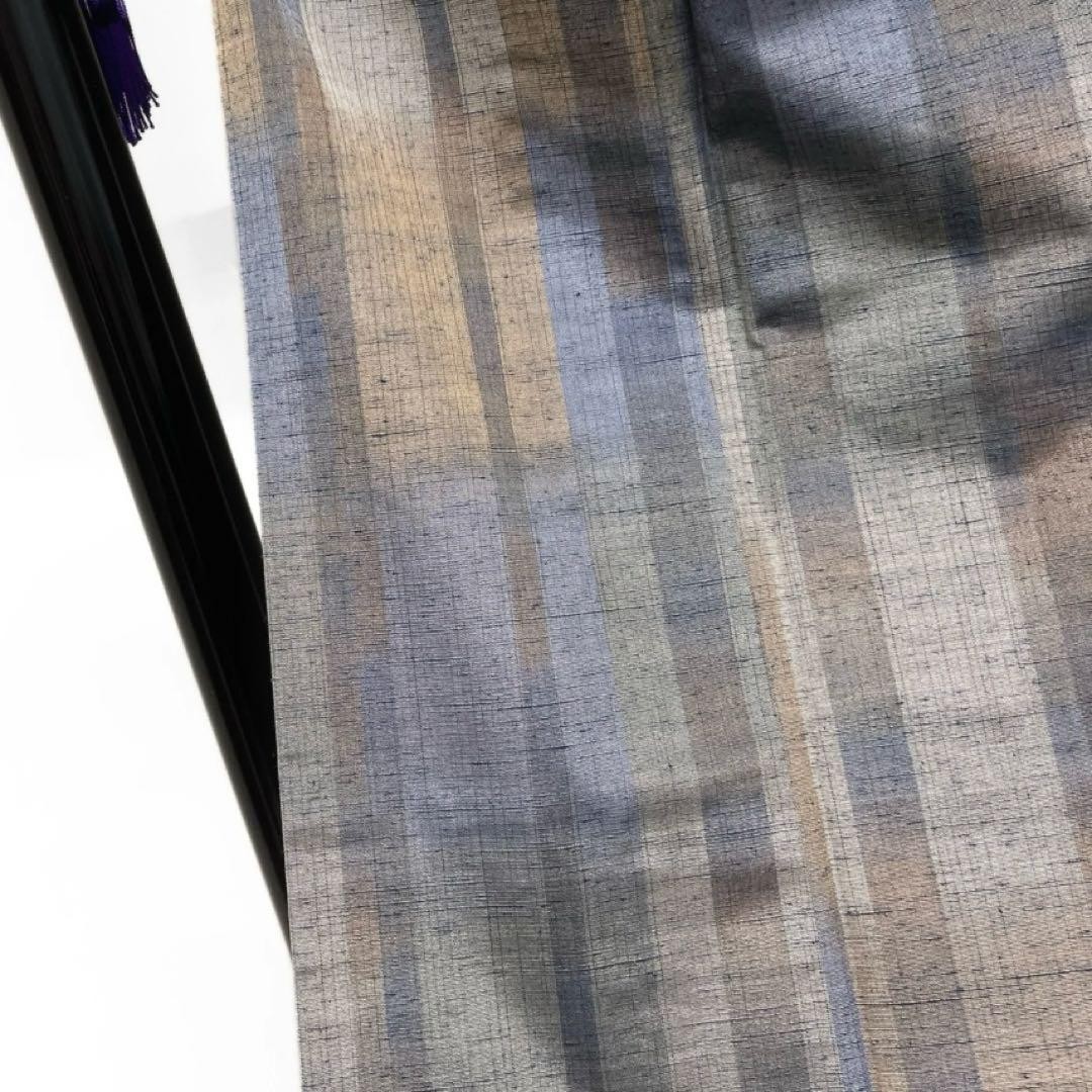 Small Pattern Pongee Kimono Vert Stripes Gradatio… - image 6