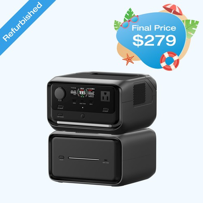 #ad #ad EcoFlow 858Wh River 3 Plus Portable Power Station with EB600 Extra Battery $348.75