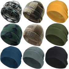 Winter Fleece Warm Cap Windproof Ski Skull Cap Running Beanie Hat for Men Women