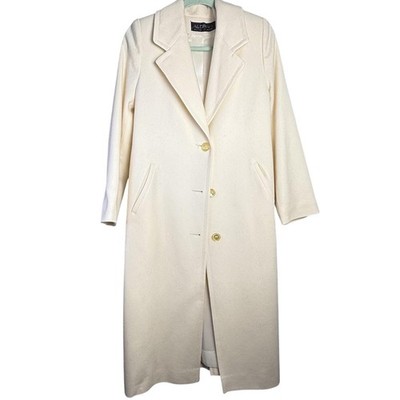 Vintage 80s/90s Alorna 100% Wool Overcoat Long Coat Ivory Vintage 80s/90s Alorna 100% Wool Overcoat Long Coat Ivory