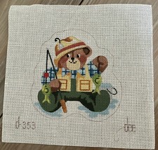 Dee Bear Fishing Needlepoint Canvas D353