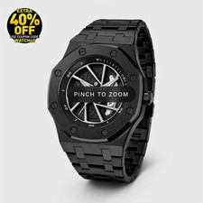 Invicta Speedway Rim Men's Quartz Analog Watch 42mm Black Steel Bracelet 30m