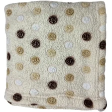 Little Beginnings Brown Polka Dot Baby Blanket Tan Beige White Lovey Unisex
