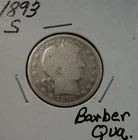 1893 S Barber Silver Quarter