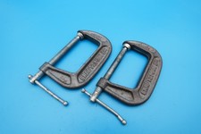 (k) VINTAGE CRAFTSMAN 66723 3" C CLAMP SET OF 2 - VGC - MADE IN USA