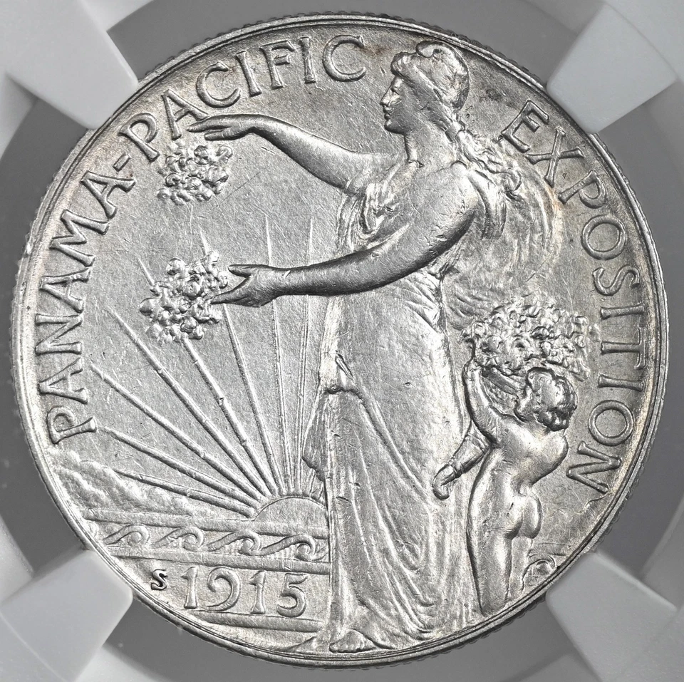 1915-S  50C PANAMA PACIFIC HALF DOLLAR  NGC AU DETAILS "CLEANED" #8405243-029 - Image 2 of 4