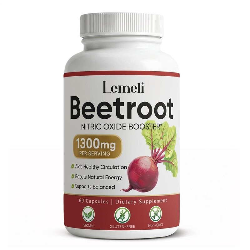 1 PACK Lemeli Beetroot - 1300mg, Lemeli Beet Root Supplement 60 Capsules