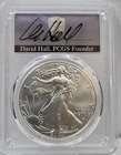 2024-P PCGS MS70 Silver Eagle w/Star Privy First Day of Issue Signed  David Hall