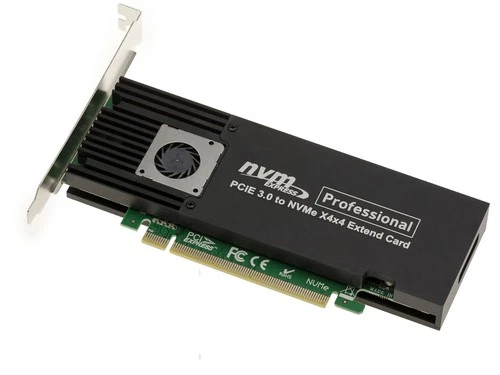 Carte PCIe 3.0 16x pour 4 SSD M.2 NVMe M Key (M2 NGFF). CHIPSET ASM2824.