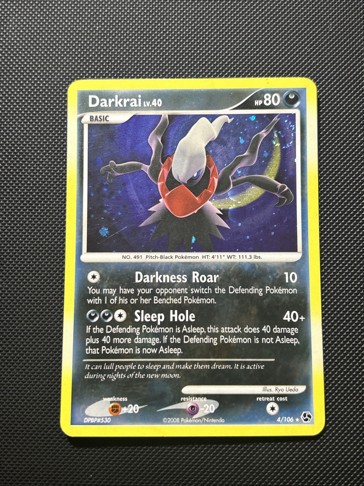 Darkrai 4/106 - Great Encounters Reverse Holo Rare Pokemon Card - LP