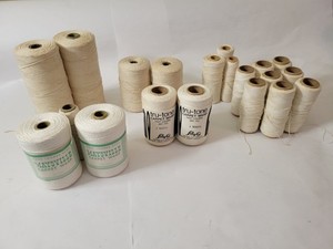 Lg Box Lot: Vintage MAYSVILLE & Misc Carpet Warp-Color:  Whites/Naturals