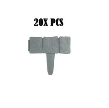 20pcs Pack Cobble Stone Effect Garden Edging Lawn Border Plastic Plant Fence