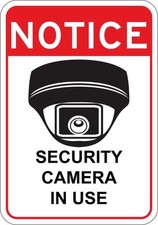 2 Pieces Notice Security Camera In Use Warning Sign Metal Sign 12 X8