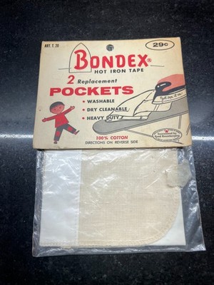 Bondex Iron-On Tape - 2 Replacement Pockets - Vintage - Made by Permacel NIP