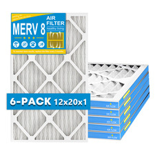 12x20x1 MERV 8 Pleated AC Furnace Air Filters MPR 600, For Home HVAC