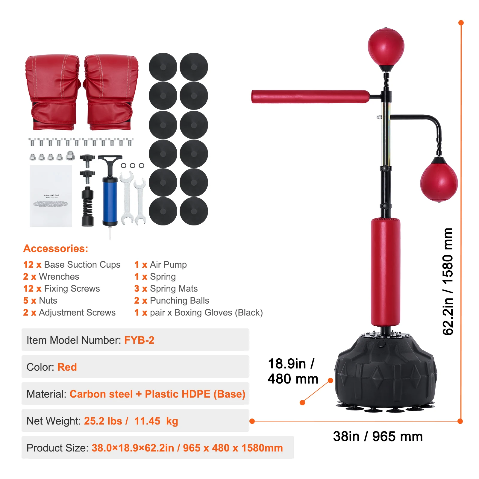 Succebuy Adjustable Reflex Boxing Speed Bag with Stand for Teens & Adults
