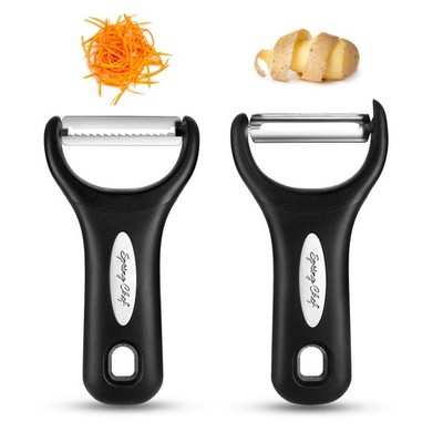 Premium Y & Vegetable Julienne Peeler Set for Kitchen with Stainless Steel Sh...