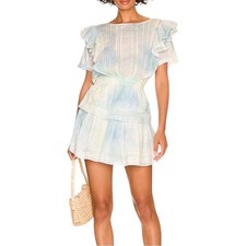 LoveShackFancy Natasha Ruffle Tier Mini Dress Ruffled Mini Dress XS in Lily Pond