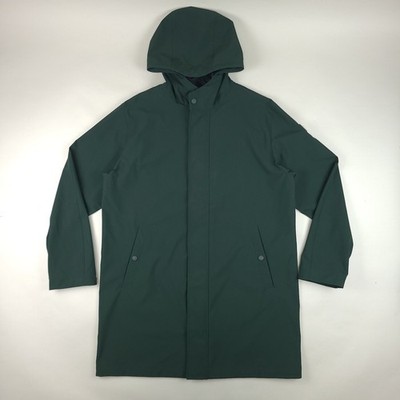 Colmar Overcoat Mens 58 Green Trench Full Zip Hooded Jacket Snap Buttons