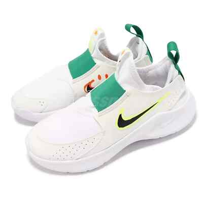Nike Flex Runner GS White Green Orange Kids Size 7Y Running
