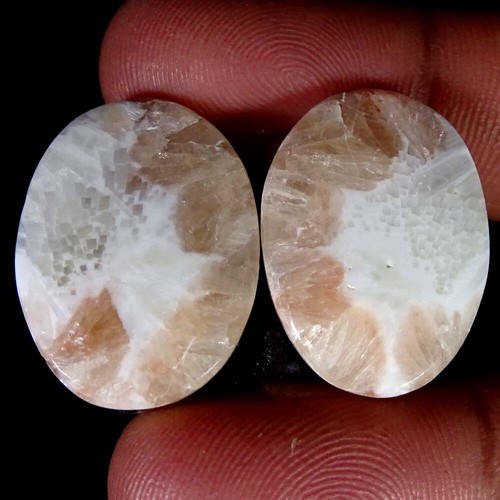 NATURAL PINK SCOLECITE DESIGNER MIX PAIR CABOCHON LOOSE GEMSPAIR PK107 - Imagen 4 de 101