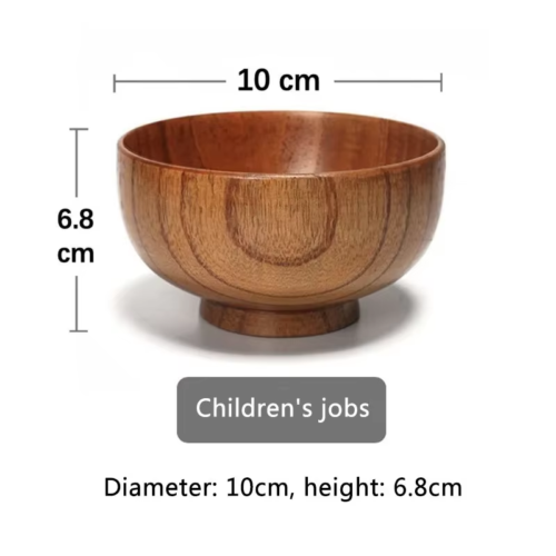 Natural Wooden Bowl Japanese Wood Rice Soup Bowl Salad Bowl Food Container Large - Picture 8 of 13