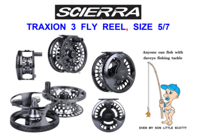 CLEARANCE SCIERRA TRAXION 3 FLY REEL 5/7 FOR SALMON TROUT FLY ROD LINE FISHING