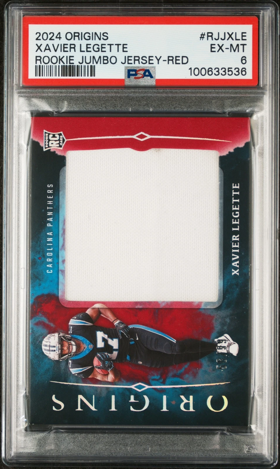 Xavier Legette Panini Origins Rookie Jumbo Jersey #RJJXLE Red