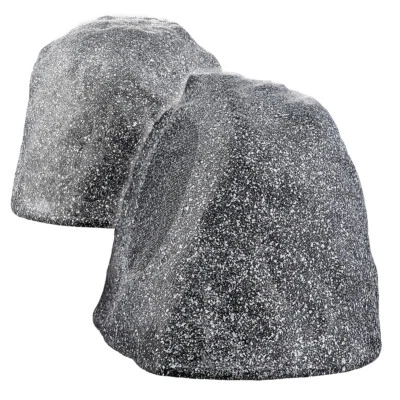 8" Rock Outdoor Speaker Pair 200W Weather Resistant HiFi Granite Grey RX805