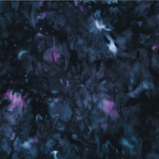 Cotton Batik Black Purple Blue Hand-Dyed Bali Batik Fabric by the Yard D176.37