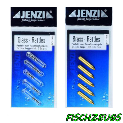 Jenzi Glasrasseln Rattle Beads Brass Glas Rasseln Raubfisch Softbait Gummiköder