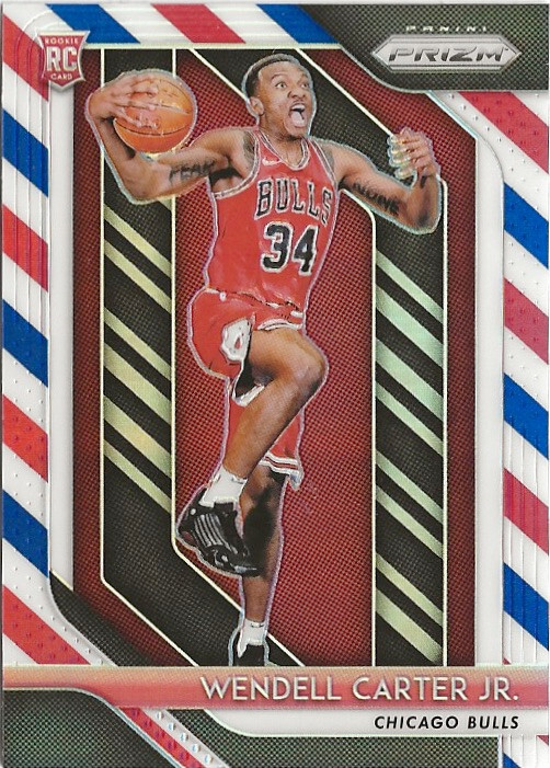 2018-19 Panini Prizm Wendell Carter Jr.  Red White Blue Prizm SP RC #80