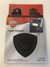 Auto Drive Vent Pocket Black Leather New