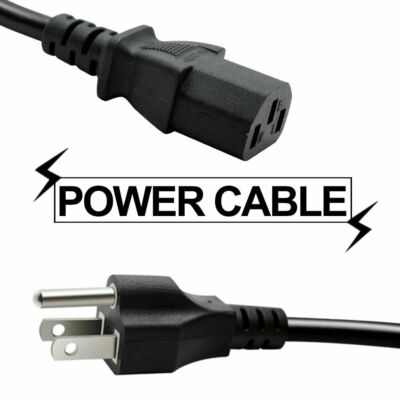 Standard AC Male Power Cord Cable For Monitor PC Computer 6ft U (2 Pack)