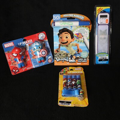 Marvel Kids Pack Spider Man Capitan America Wolf Bookmark Imagine Ink Lot 4x