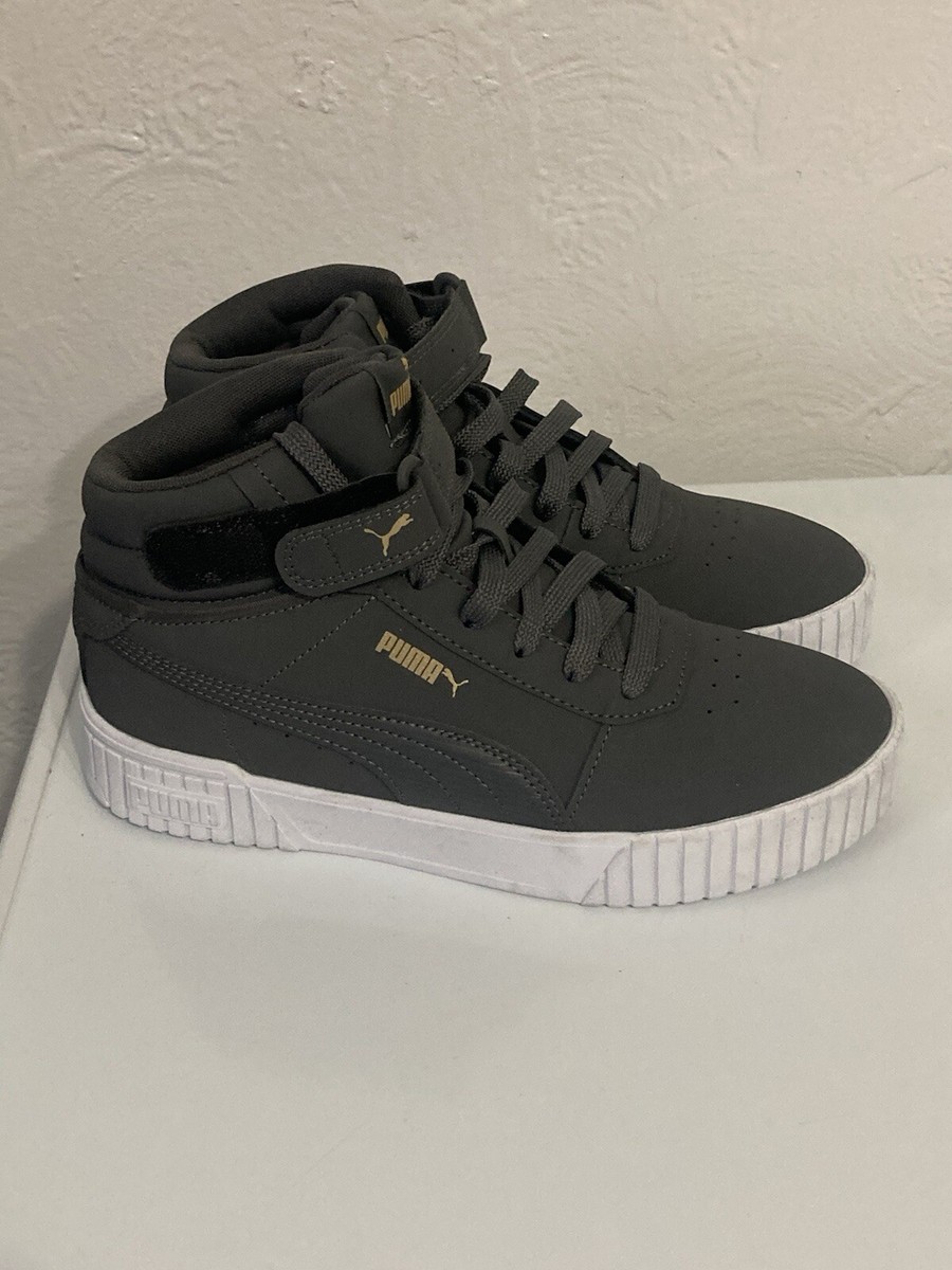 Puma Carina Lux High Top Womens Grey Sneakers Casual Shoes Size