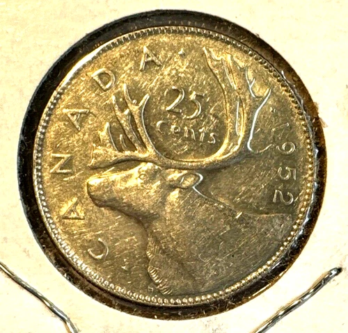Canada 1952 twenry five cents KM 44 AU