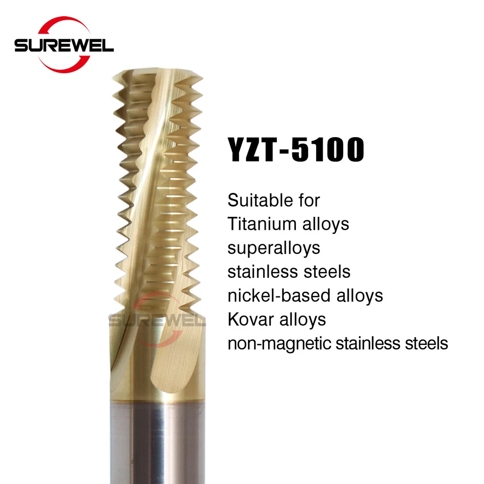  Carbide Thread End Mill Milling Cutter M3 M5 M6 M8 M10 Treading Tools for Steel - Image 4 of 4