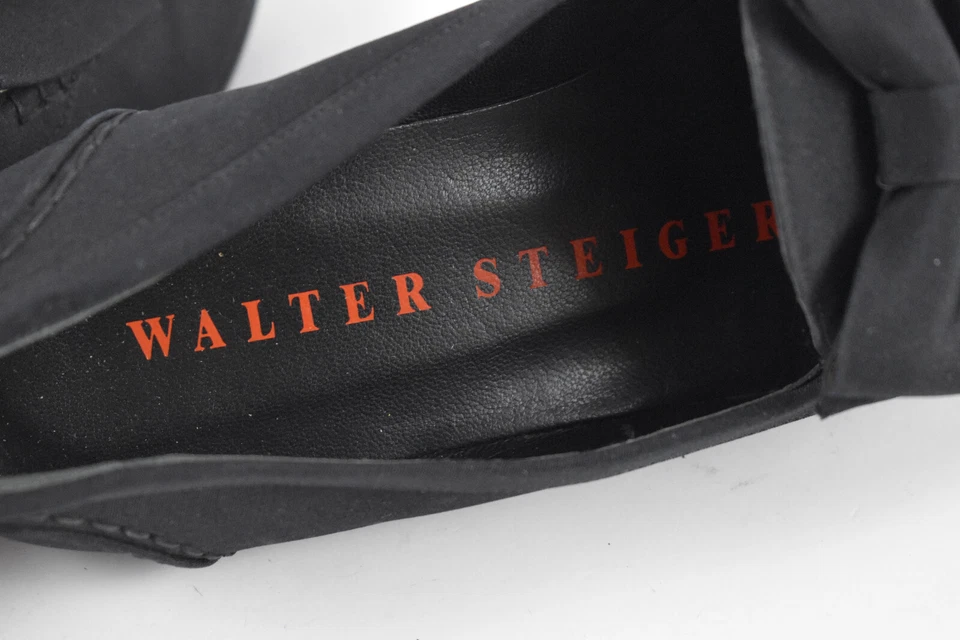 Mocasines cómodos sin cordones Walter Steiger para mujer talla 35 de tela negra con mocasines Foto 4 de 4