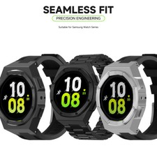 Rugged Protector Case Stainless Steel Band For Samsung Galaxy Watch 7 40mm/44mm