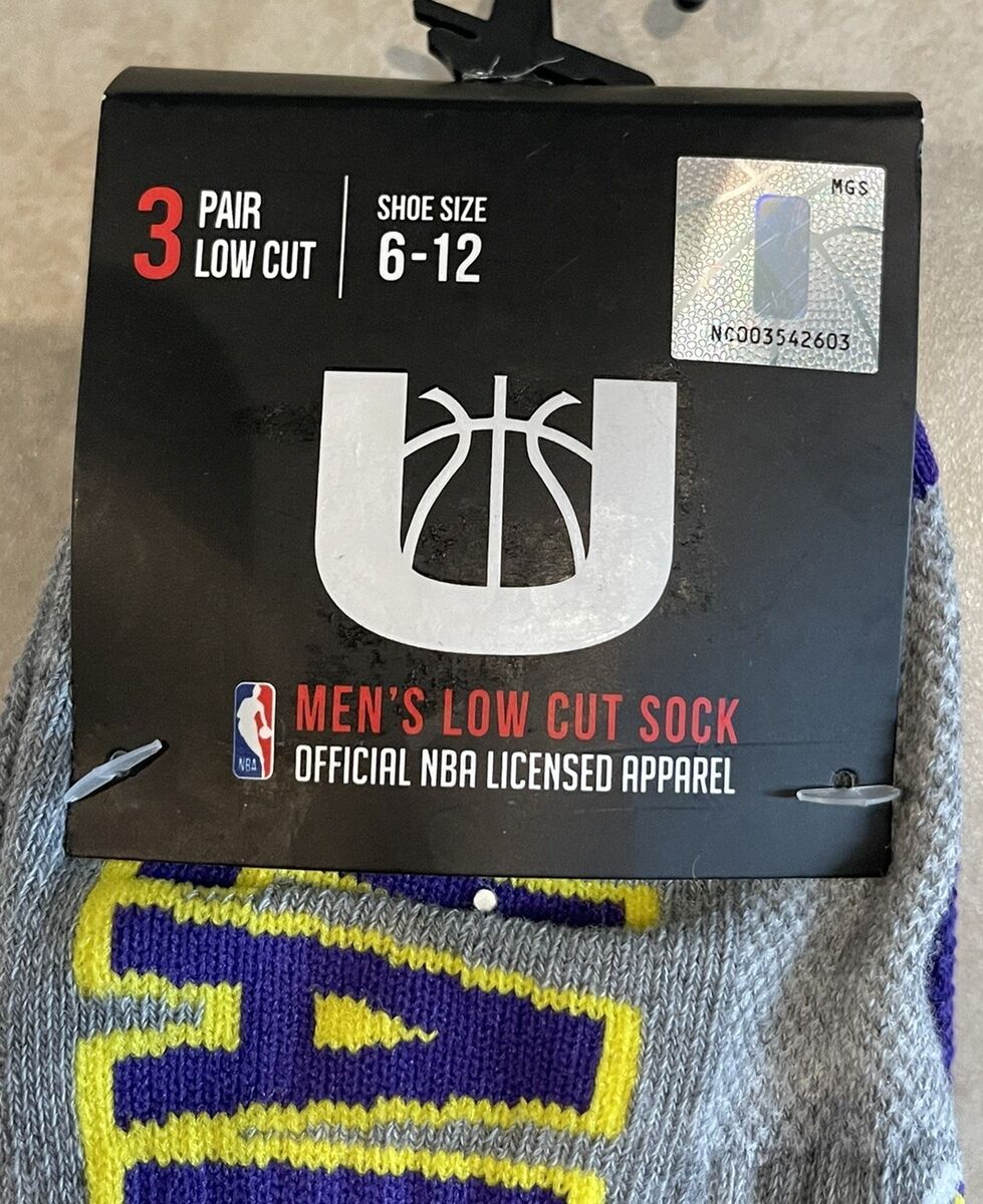 NBA Socks Los Angeles Lakers 3 Pair Ankle Size Large 6-12 NBA Socks Los Angeles Lakers 3 Pair Ankle Size Large 6-12