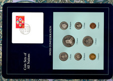 Coin Sets of All Nations Switzerland 1982-1992 UNC 5 Francs 1984 2 Francs 1986