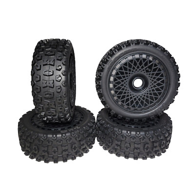 Arrma Typhon 223s BLX V4 Buggy Tires & Black Wheels 17mm DBoots 2HO ARA550118