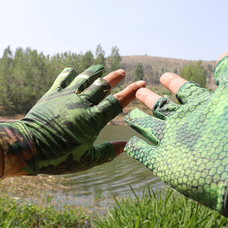 Anti-slip Fishing Gloves 3 Fingerless Breathable Sun Protection