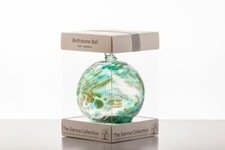 May Birthstone  Emerald Sienna Glass Hand Crafted Glass Ball  Present Gift