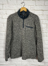 EDDIE BAUER Mens Grey 1/4 Zip Pullover Size Large