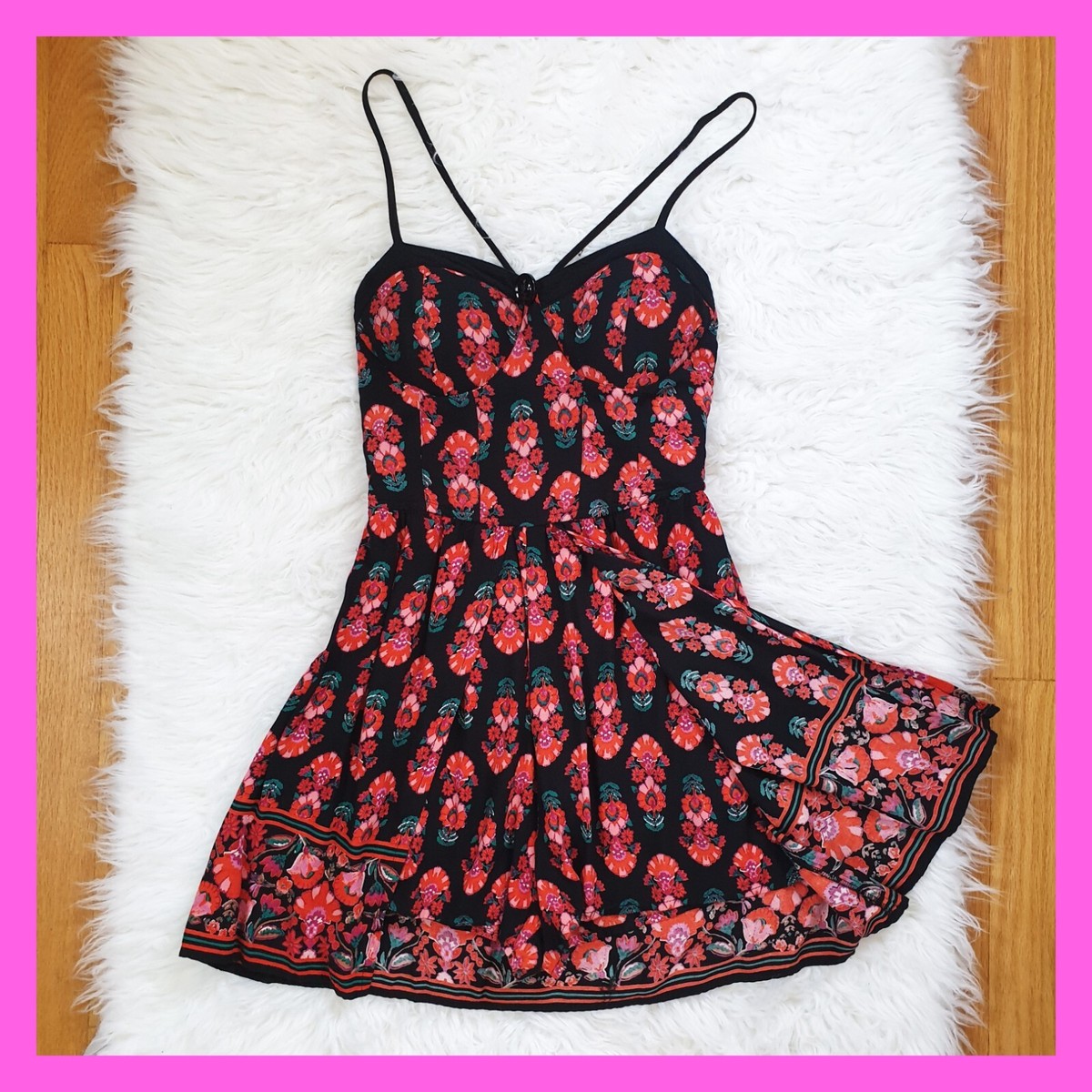 Romper Dress Floral Folk Boho Summer Band of Gypsies Flowy Shorts