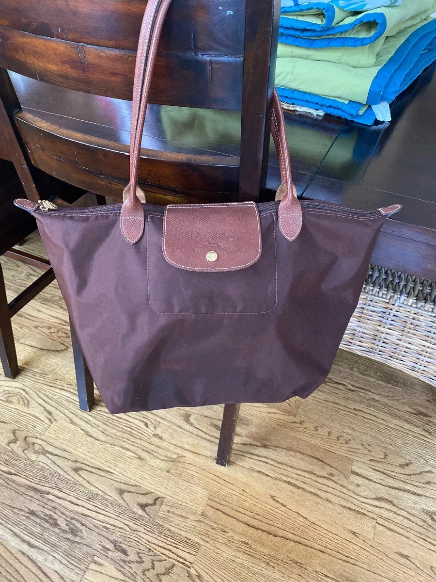 Longchamp Le Pliage Nylon Tote Handbag, Size L Brown