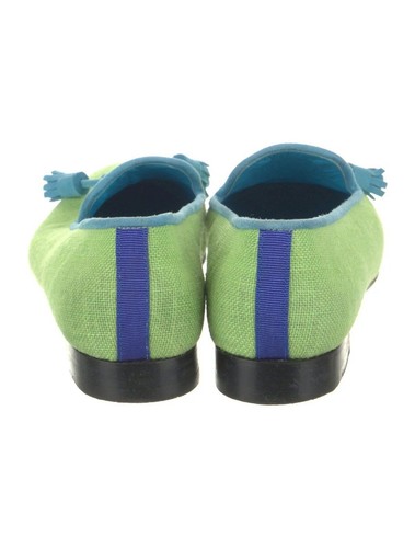 HADLEIGH'S Loafers Linen Suede Colorblock Green Aqua Sz 42/11 - Picture 5 of 6