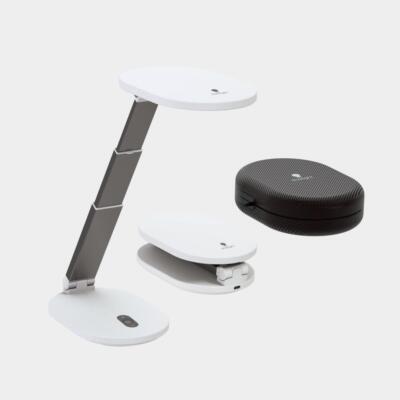 Daylight Foldi Go Netz + Akku LED Tischleuchte mit Etui (weiß/ grau) - E35050